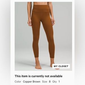 Copper align leggings and sports bra set